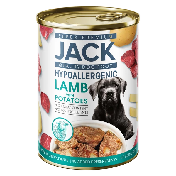 Jack hipoallergén pástétom 400 g bárányhús burgonyával
