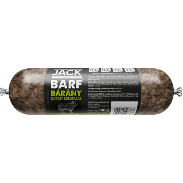 Jack BARF Bárány zöldpacal darálva 500g