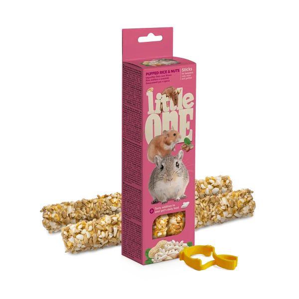 Little One dupla rúd kisemlősöknek puffasztott rizzsel és mogyoróval 2x55 g