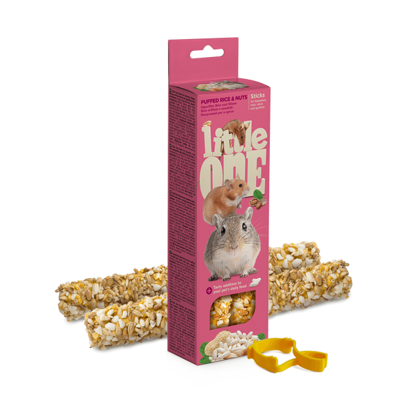 Little One dupla rúd kisemlősöknek puffasztott rizzsel és mogyoróval 2x55 g
