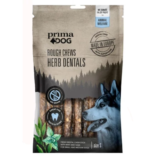 PrimaDog kutya fogtisztító S gyógynövényekkel 12 cm, 100g