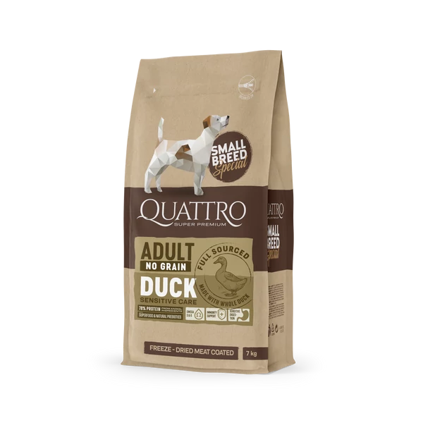 QUATTRO Hypoallergenic SMALL BREED ADULT DUCK kutyatáp 7kg