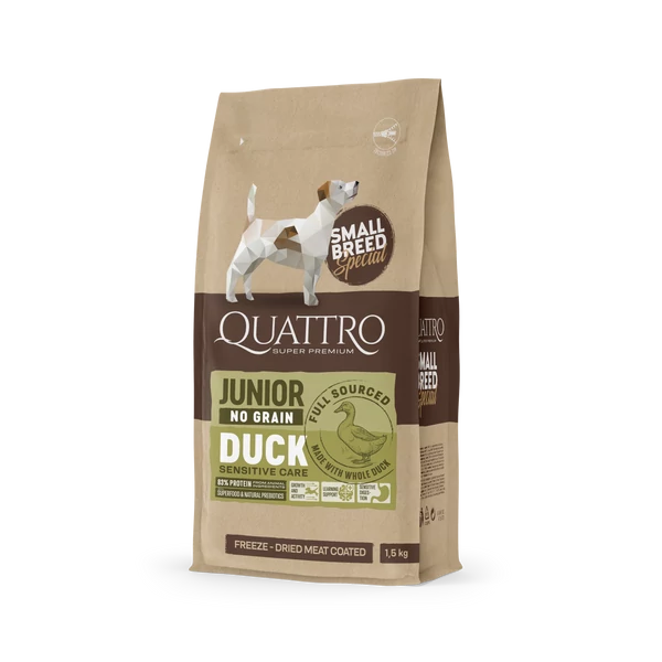 QUATTRO Hypoallergenic SMALL BREED JUNIOR DUCK kutyatáp 1,5kg