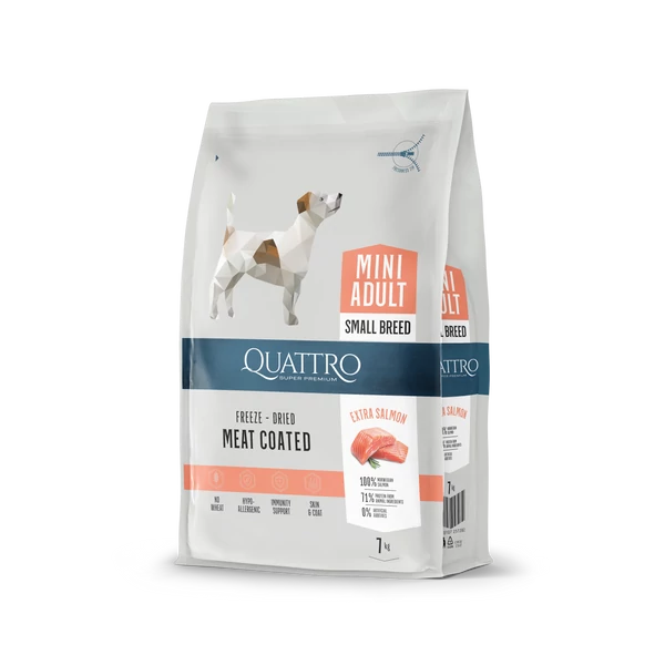 QUATTRO Super Premium MINI BREED ADULT SALMON kutyatáp 7kg