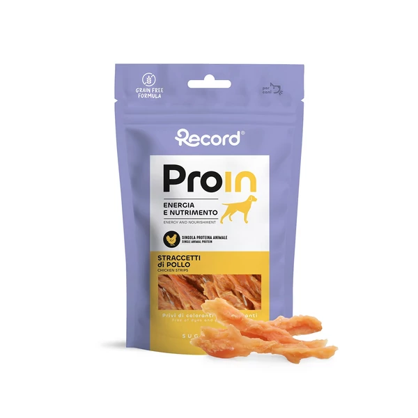 RECORD ProIn Jutalomfalat Kutyáknak Straccetti Csirkés 75 g