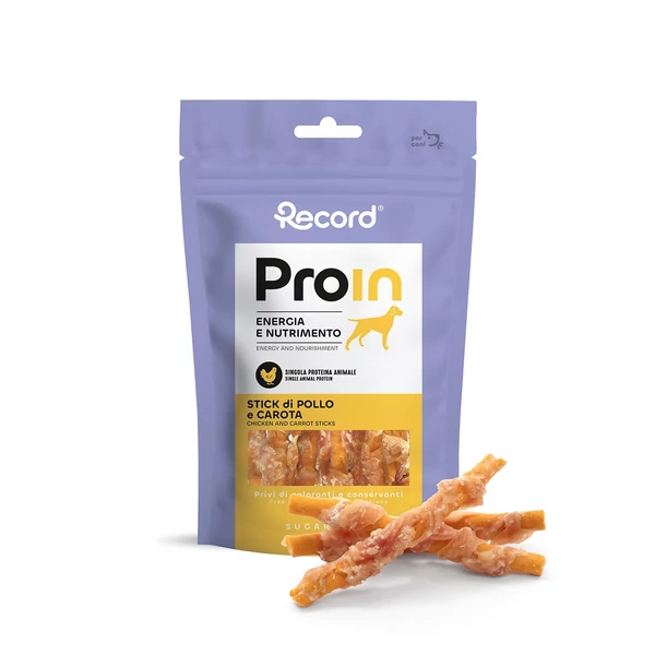RECORD ProIn Jutalomfalat Kutyáknak Stick Csirke és Répa 75 g 