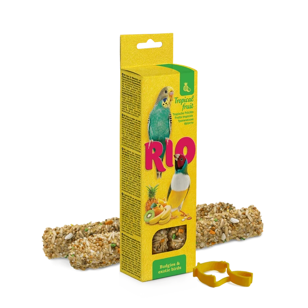 RIO Dupla Rúd Kiegészítő madáreleség trópusi gyümölcsökkel hull.papagájoknak és exotáknak 2x40 g