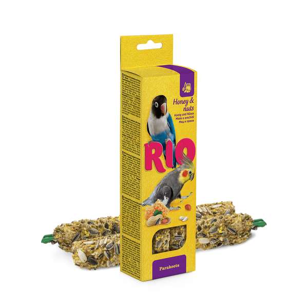 RIO Dupla Rúd Kiegészítő madáreleség mézzel és mogyoróval nagy papagájoknak 2x75 g