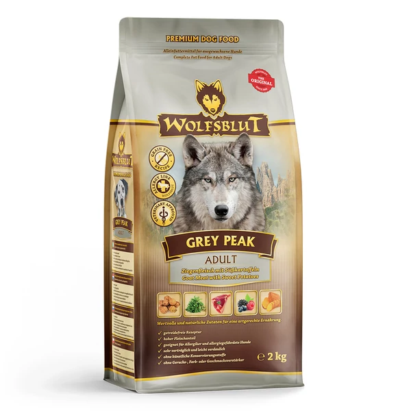 Wolfsblut Grey Peak Adult Kecskehús Édesburgonyával száraz kutyatáp 2 kg