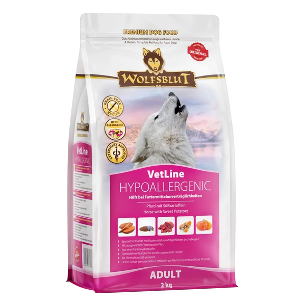 Wolfsblut VetLine Hypoallergenic Lóhús száraz kutyatáp 2 kg