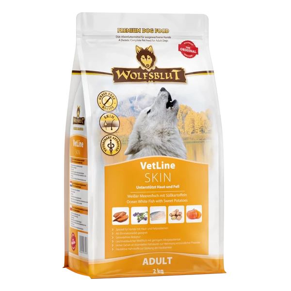 Wolfsblut VetLine Skin-Coat Fehérhallal Édesburgonyával száraz kutyatáp 2 kg