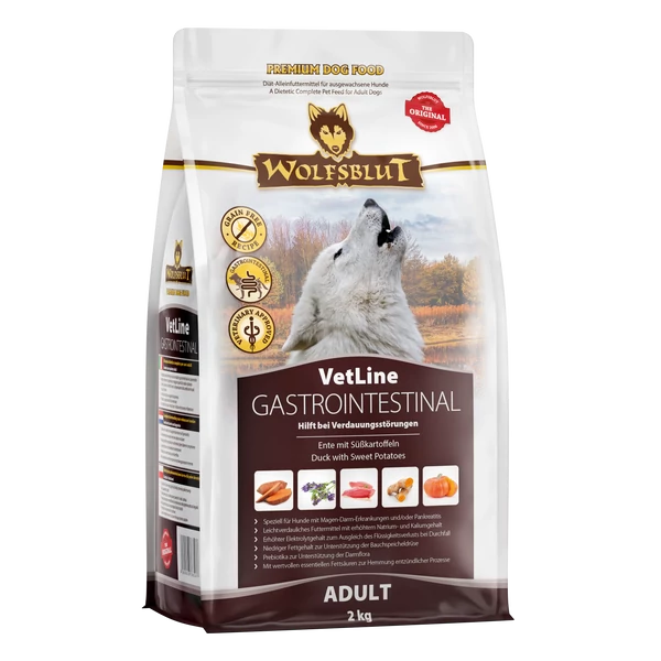 Wolfsblut VetLine Gastrointestinal Kacsa Édesburgonyával száraz kutyatáp 2 kg