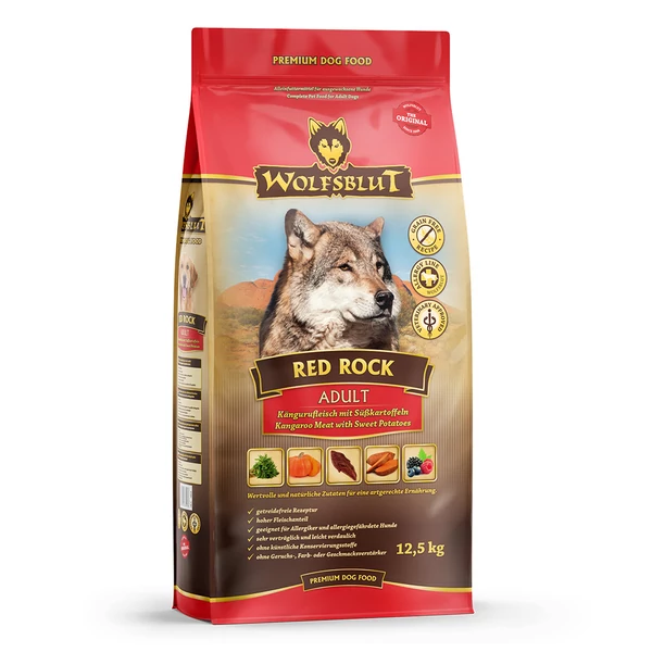 Wolfsblut Red Rock Adult Kenguru Sütőtökkel száraz kutyatáp 12,5 kg