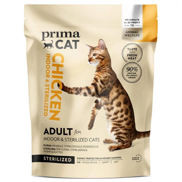 PrimaCat macska szárazeledel Csirkés felnőtt sterilizált macskák részére 400 g