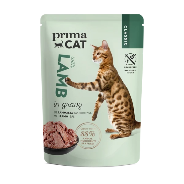 PrimaCat Classics alutasakos macskaeledel Bárány szószban 85 g