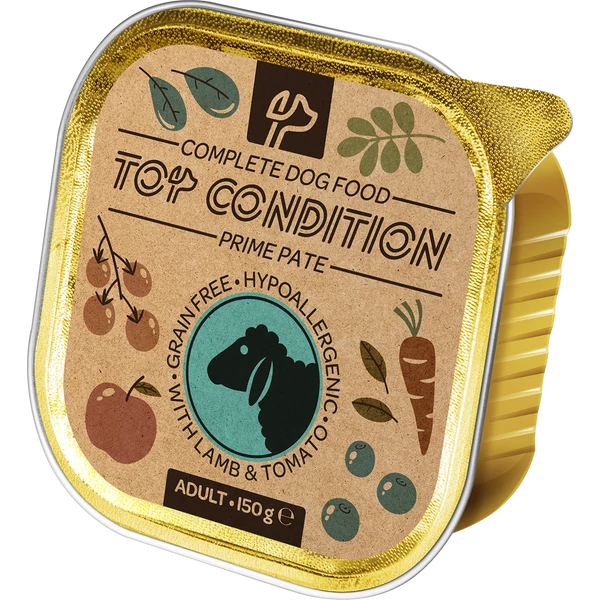 Top Condition alutálkás kutyaeledel bárány-paradicsom 150 g