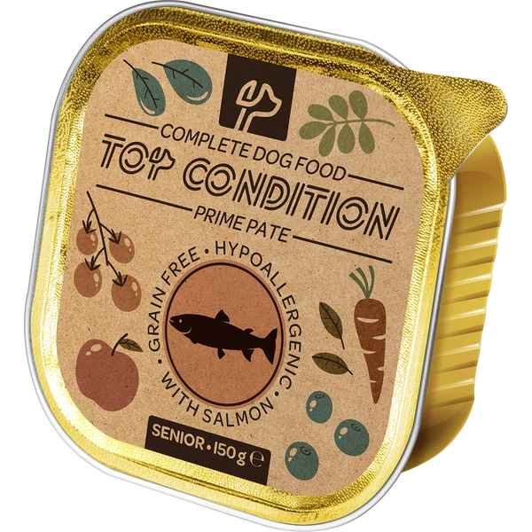 Top Condition alutálkás kutyaeledel senior lazac 150 g